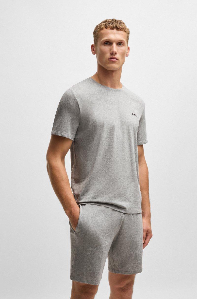 Hugo Boss Camiseta de algodón elástico con logo bordado