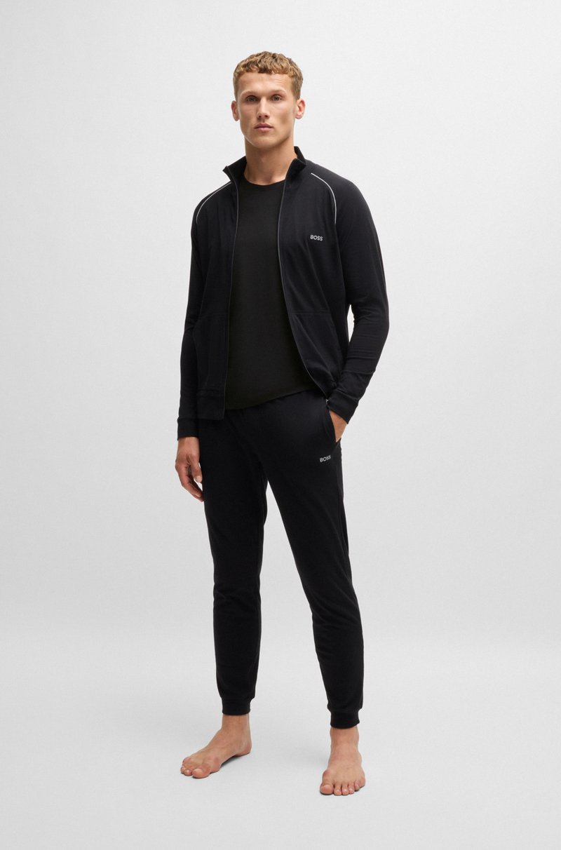 Hugo Boss Camiseta De Algodón Elástico Con Logo Bordado