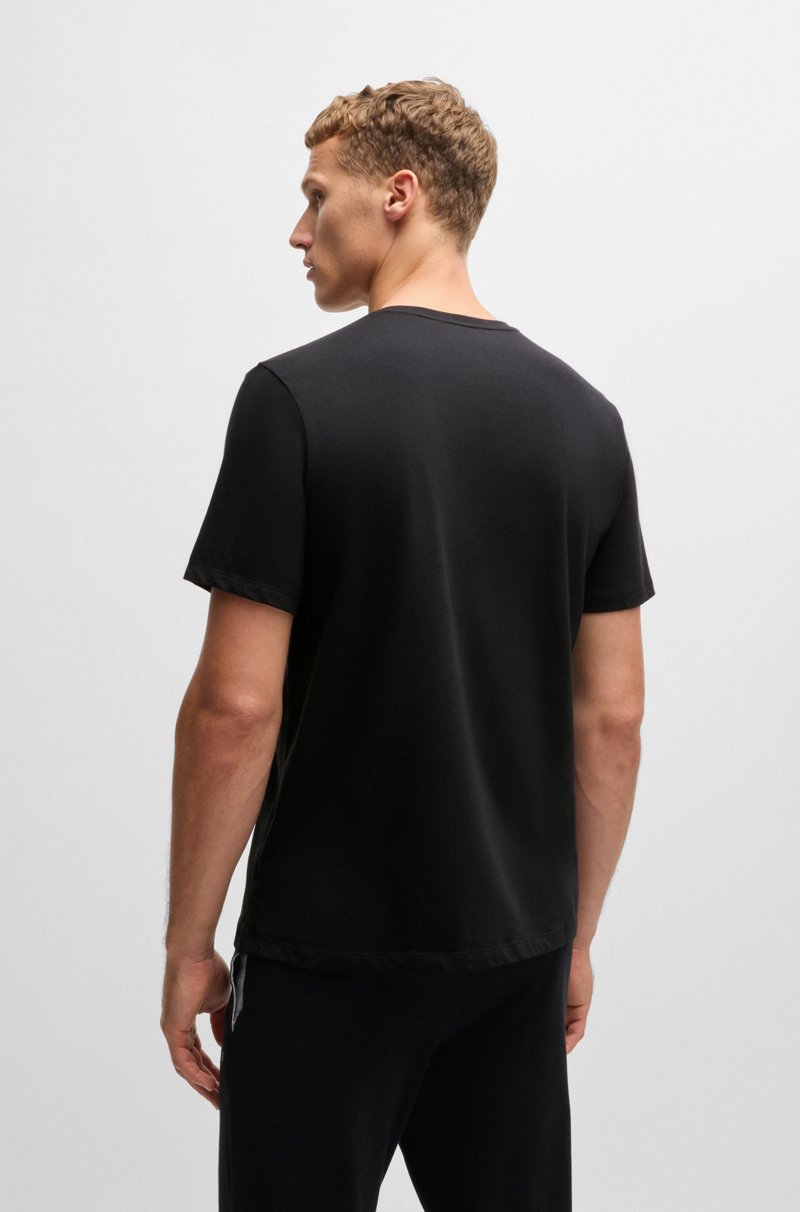 Hugo Boss Camiseta De Algodón Elástico Con Logo Bordado