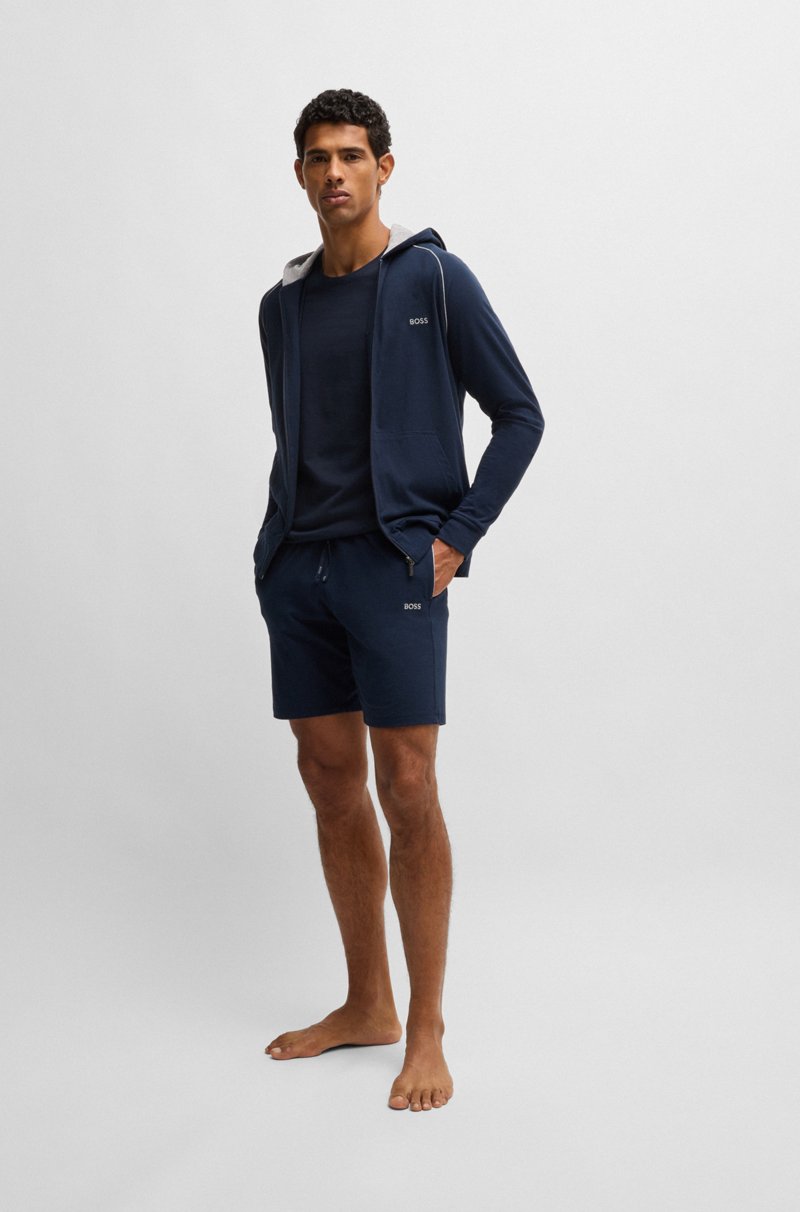 Hugo Boss Camiseta De Algodón Elástico Con Logo Bordado