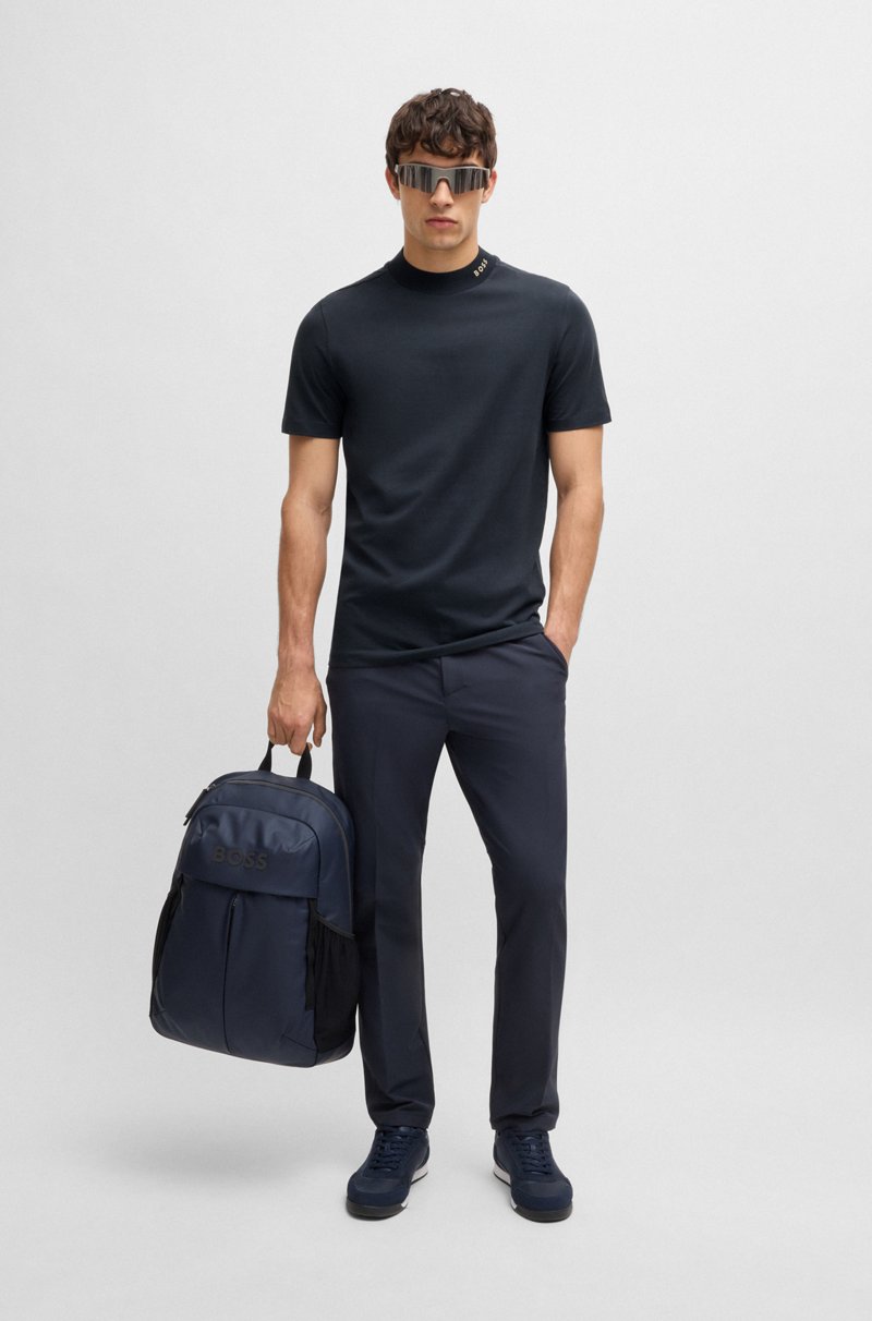 Hugo Boss Camiseta De Algodón Elástico Con Logotipo En El Cuello