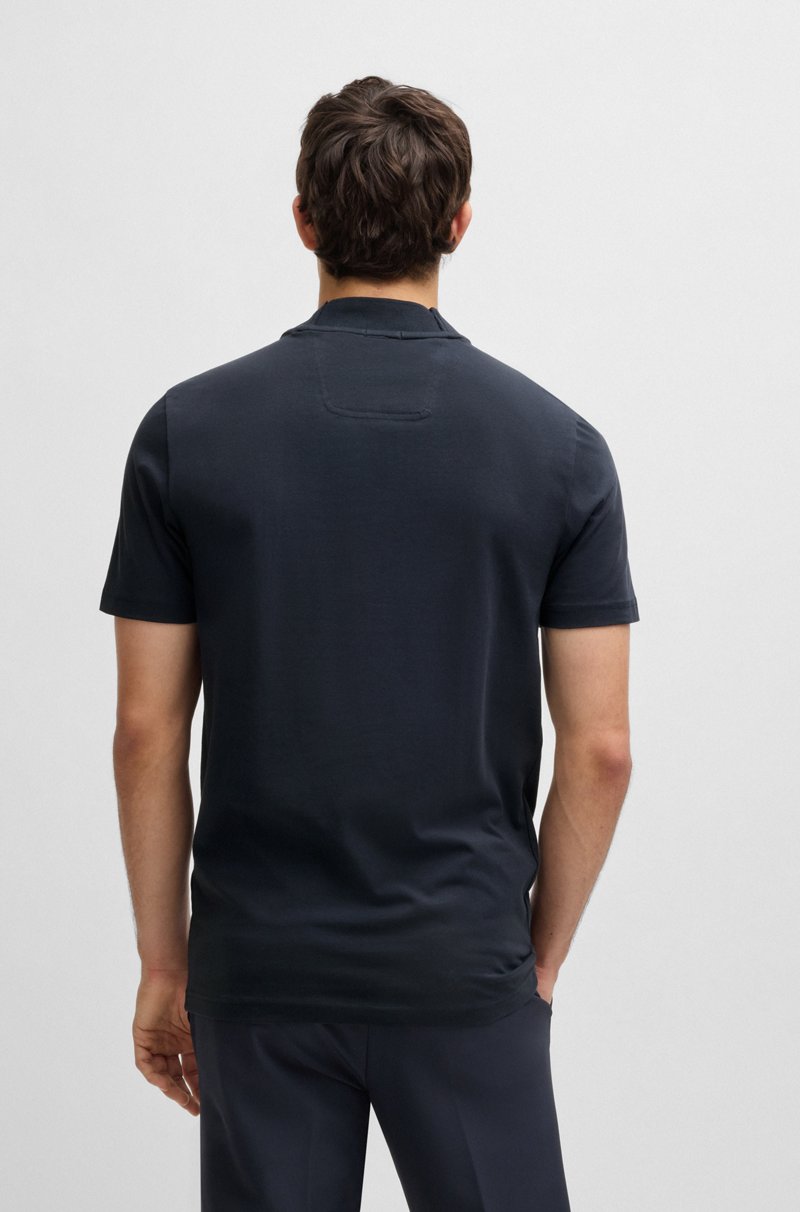 Hugo Boss Camiseta De Algodón Elástico Con Logotipo En El Cuello