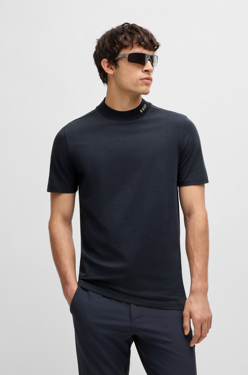 Hugo Boss Camiseta de algodón elástico con logotipo en el cuello