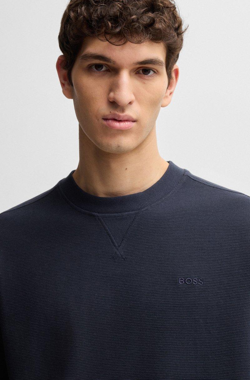 Hugo Boss Camiseta De Algodón Gofrado Con Logo Bordado