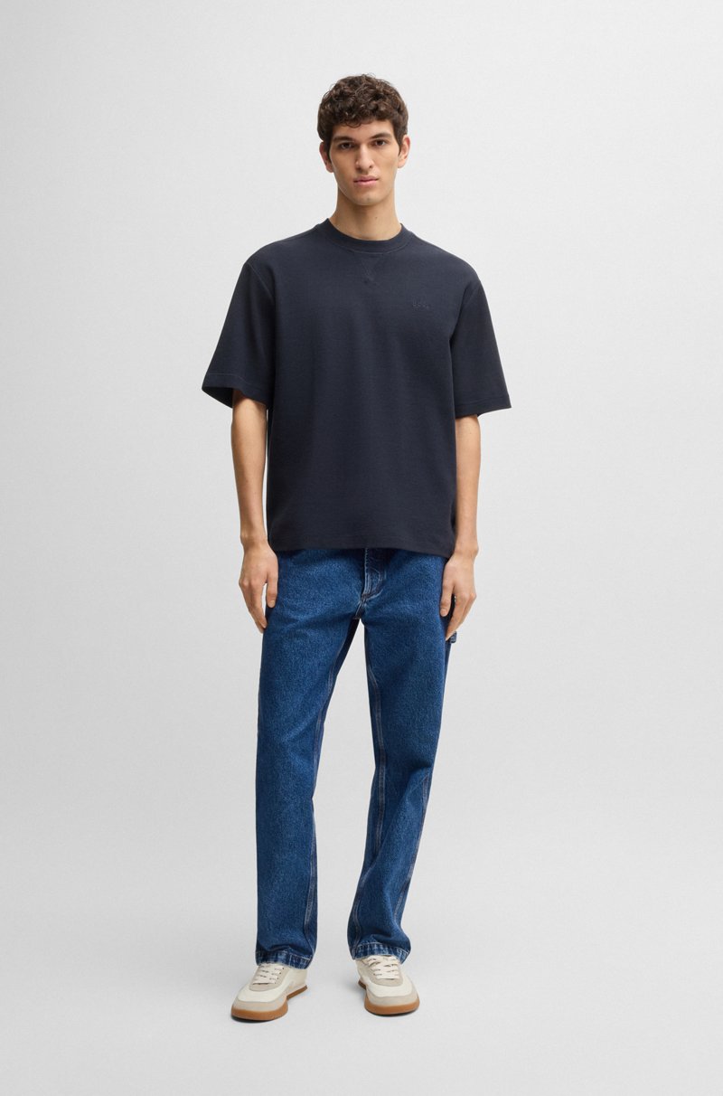 Hugo Boss Camiseta De Algodón Gofrado Con Logo Bordado