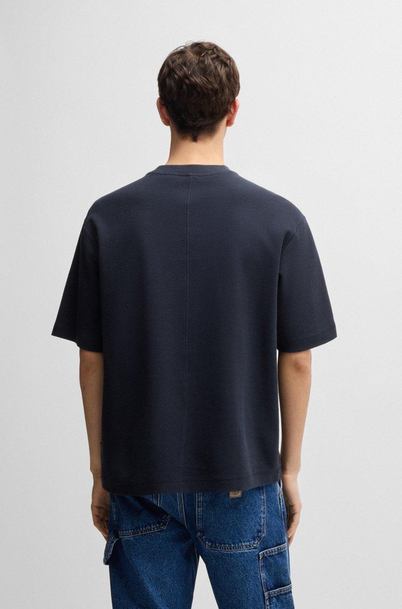 Hugo Boss Camiseta De Algodón Gofrado Con Logo Bordado