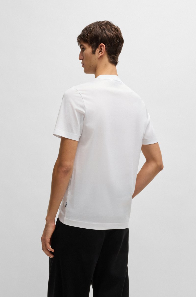 Hugo Boss Camiseta De Algodón Mercerizado Con Ilustración De La Marca