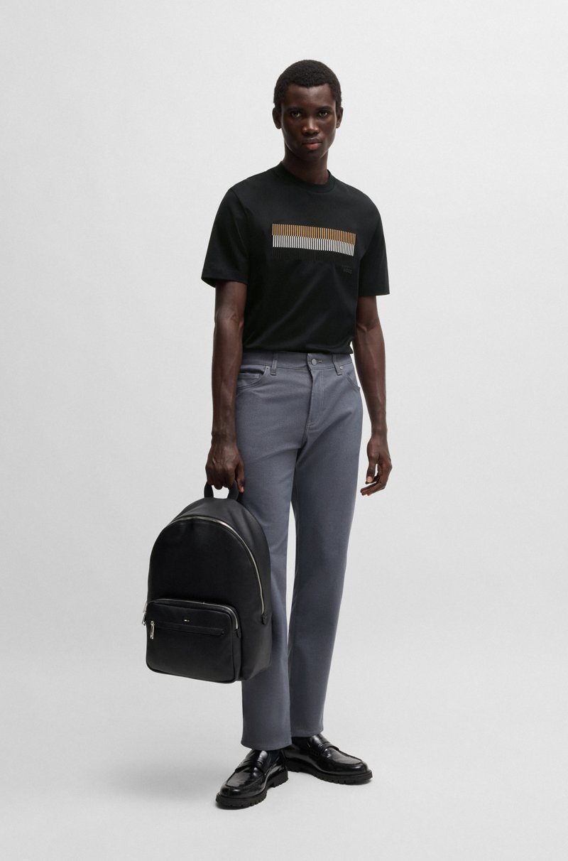 Hugo Boss Camiseta De Algodón Mercerizado Con Ilustración De La Marca