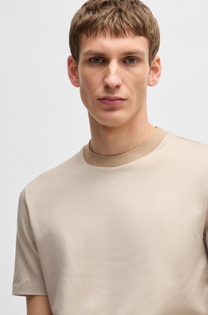 Hugo Boss Camiseta De Algodón Mercerizado Con Micromotivo