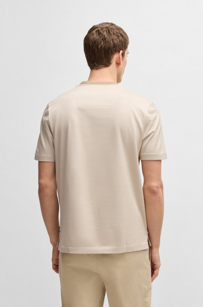 Hugo Boss Camiseta De Algodón Mercerizado Con Micromotivo