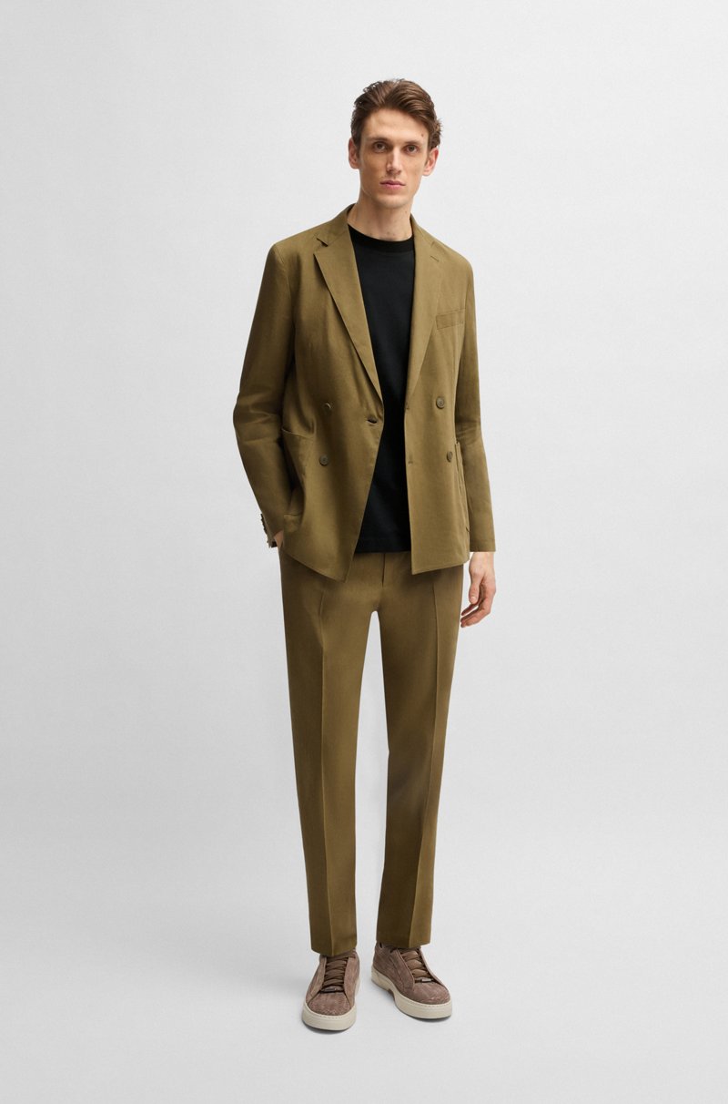 Hugo Boss Camiseta De Algodón Mercerizado Con Monograma Double B