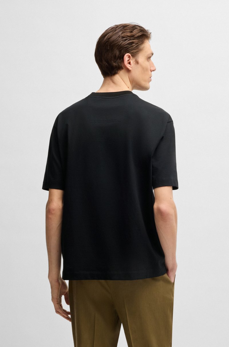 Hugo Boss Camiseta De Algodón Mercerizado Con Monograma Double B