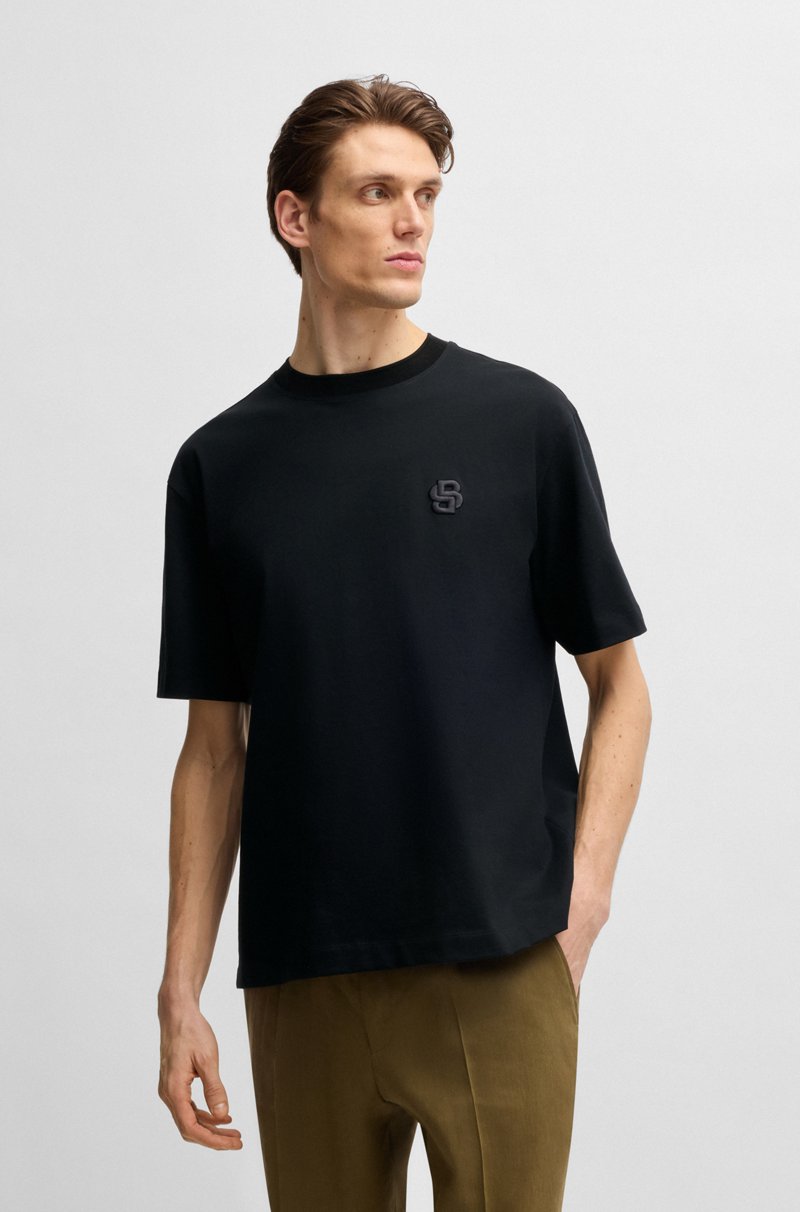 Hugo Boss Camiseta de algodón mercerizado con monograma Double B
