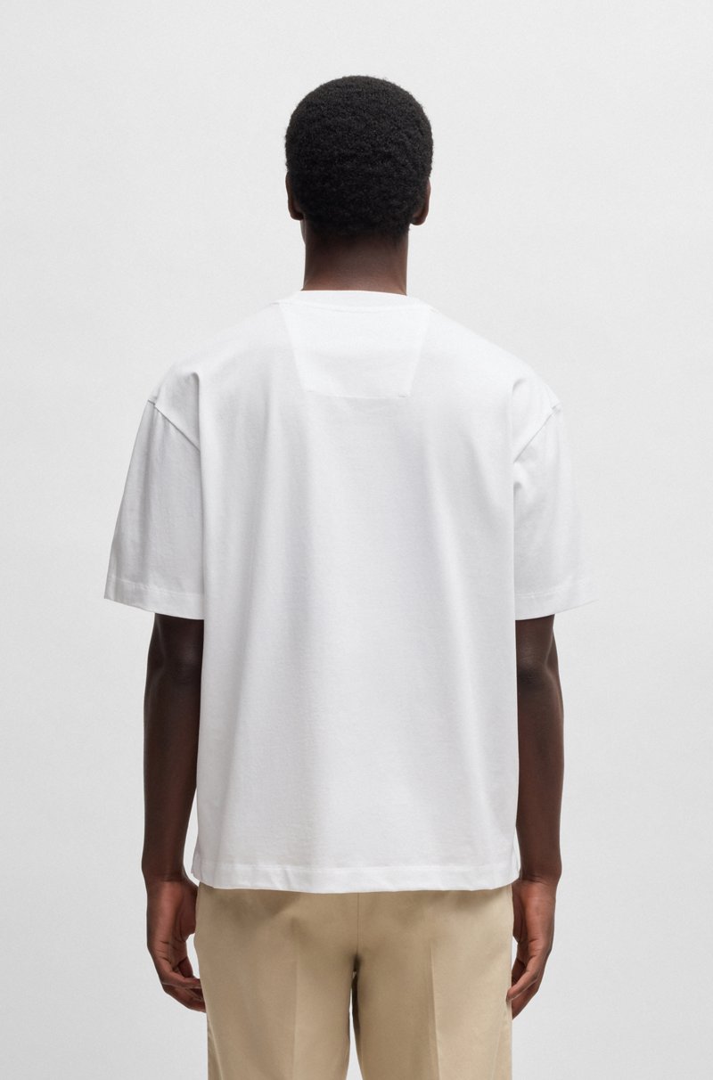 Hugo Boss Camiseta De Algodón Mercerizado Con Monograma Double B