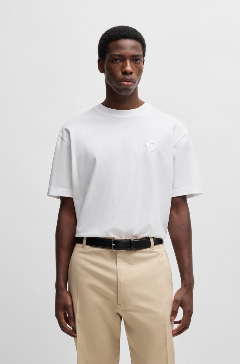 Hugo Boss Camiseta de algodón mercerizado con monograma Double B