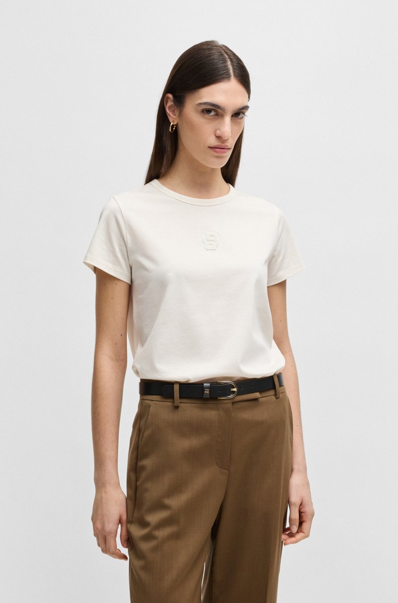 Hugo Boss Camiseta de algodón mercerizado con monograma Double B