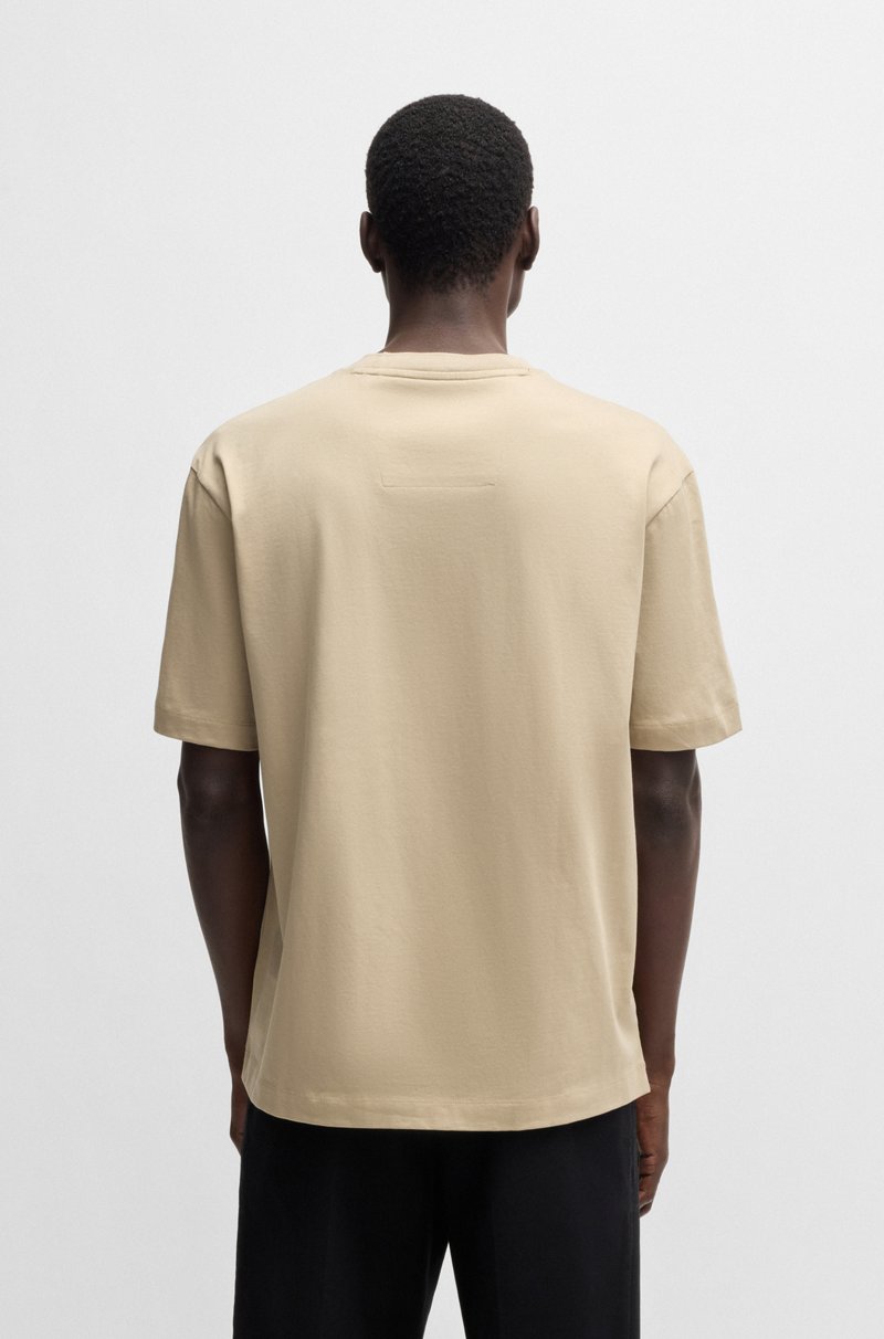 Hugo Boss Camiseta De Algodón Mercerizado Con Monograma Double B