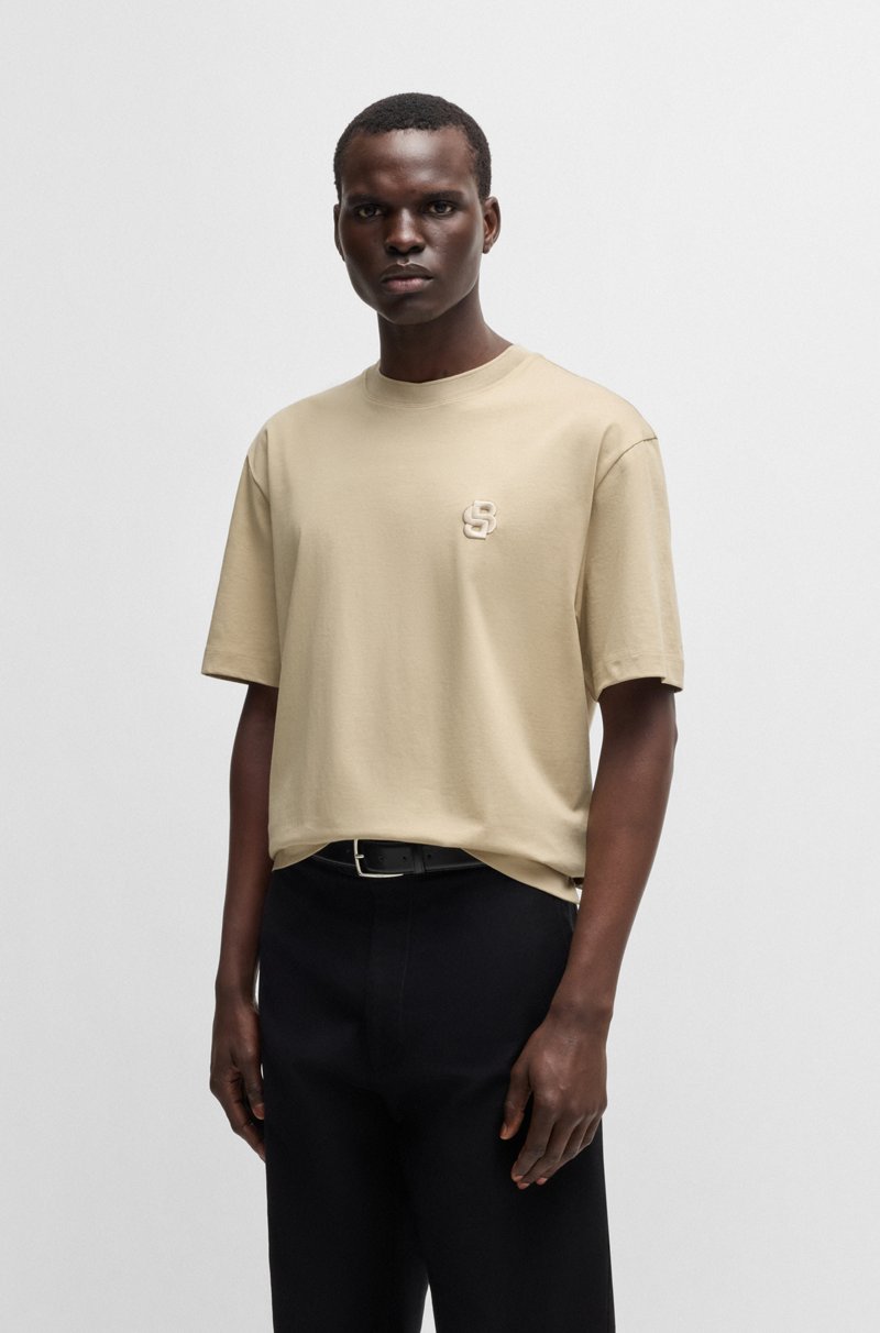Hugo Boss Camiseta de algodón mercerizado con monograma Double B