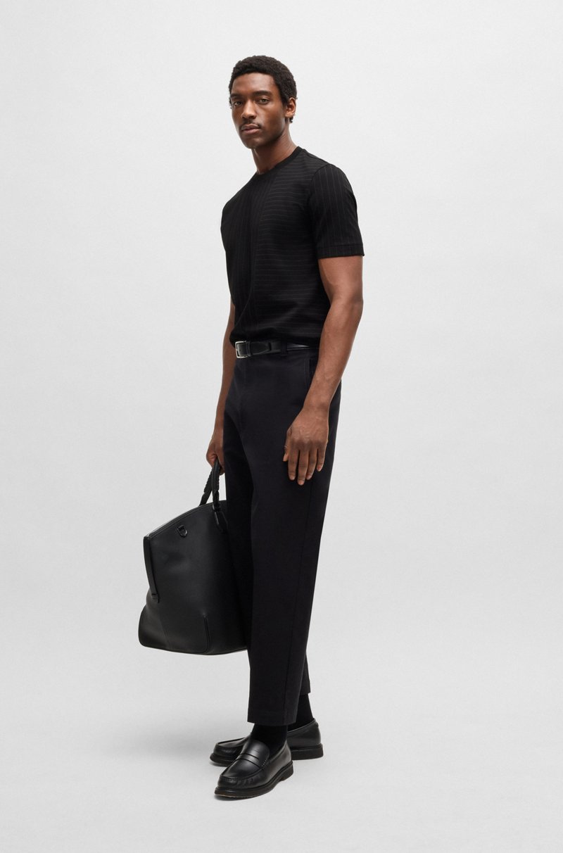 Hugo Boss Camiseta De Algodón Mercerizado Con Rayas De Diferentes Tipos