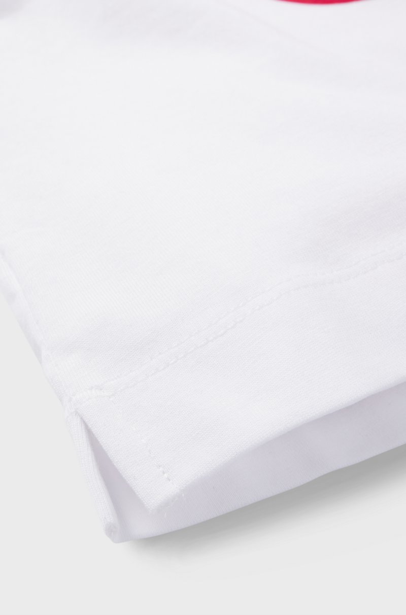 Hugo Boss Camiseta De Algodón Para Niños Con Logo Apilado Floral Estampado