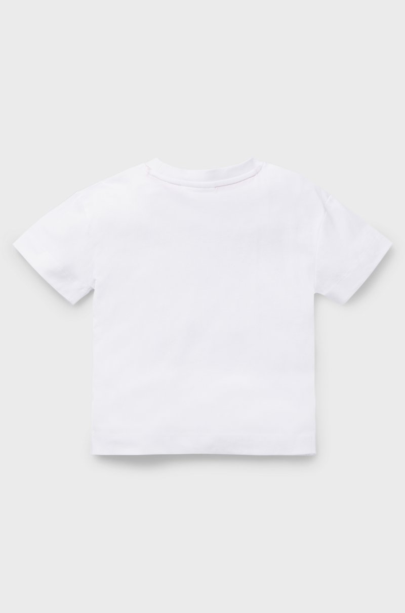 Hugo Boss Camiseta De Algodón Para Niños Con Logo Apilado Floral Estampado