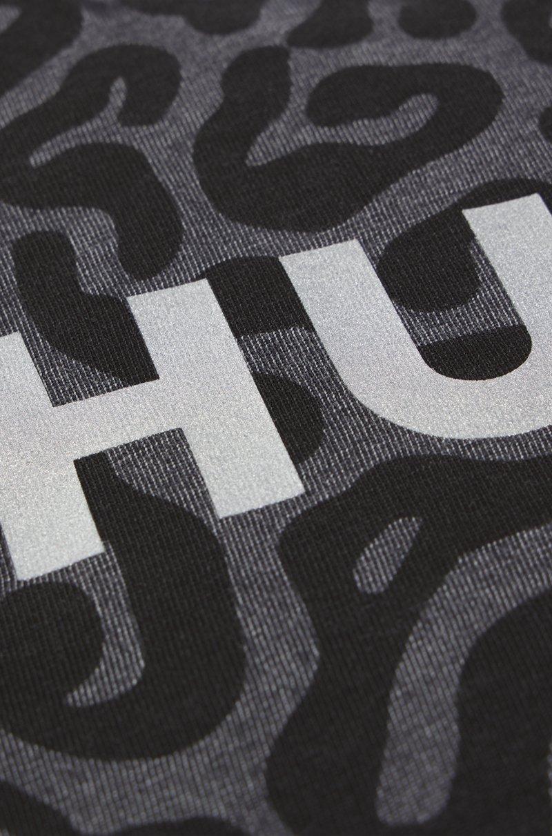 Hugo Boss Camiseta De Algodón Para Niños Con Logo Brillante Y Estampado De Guepardo