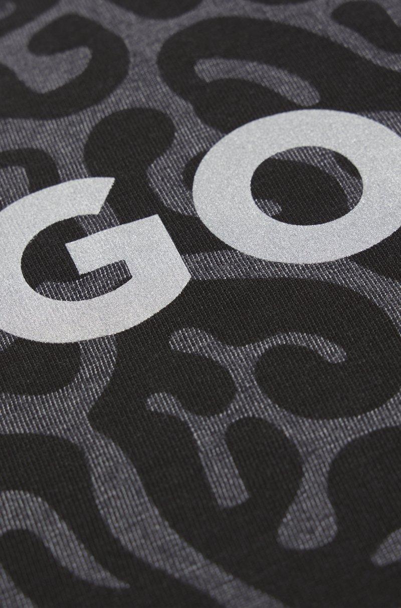 Hugo Boss Camiseta De Algodón Para Niños Con Logo Brillante Y Estampado De Guepardo