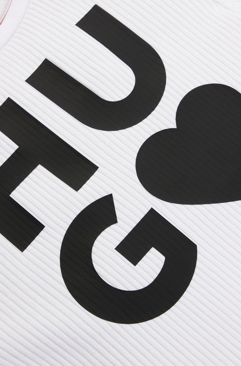 Hugo Boss Camiseta De Algodón Para Niños Con Logo De Corazón Estampado