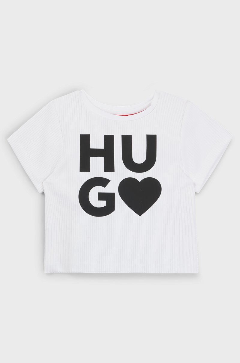 Hugo Boss Camiseta De Algodón Para Niños Con Logo De Corazón Estampado