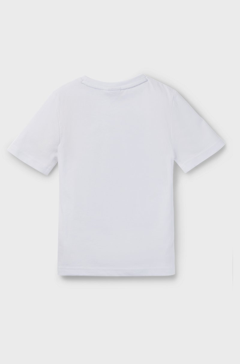 Hugo Boss Camiseta De Algodón Regular Fit Para Niños Con Ilustración De Texto