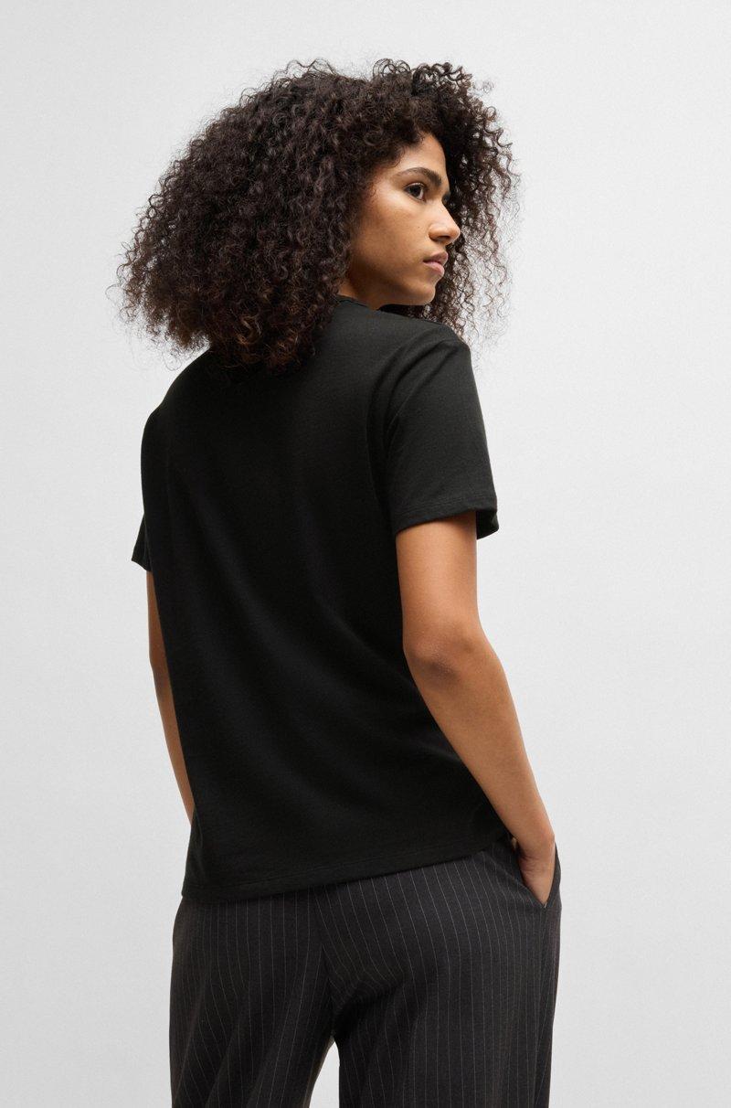 Hugo Boss Camiseta De Cuello Redondo De Algodón Con Estampado De Temporada