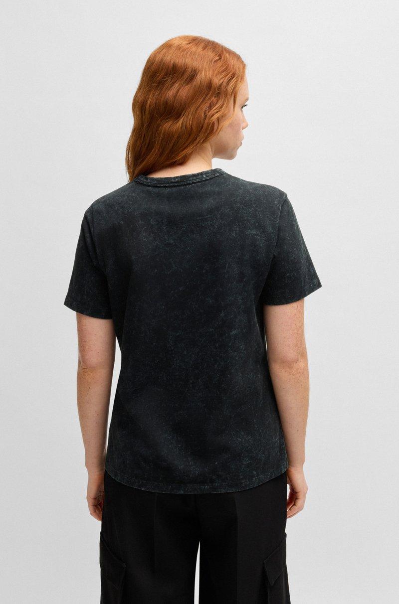 Hugo Boss Camiseta De Cuello Redondo De Algodón Con Estampado De Temporada