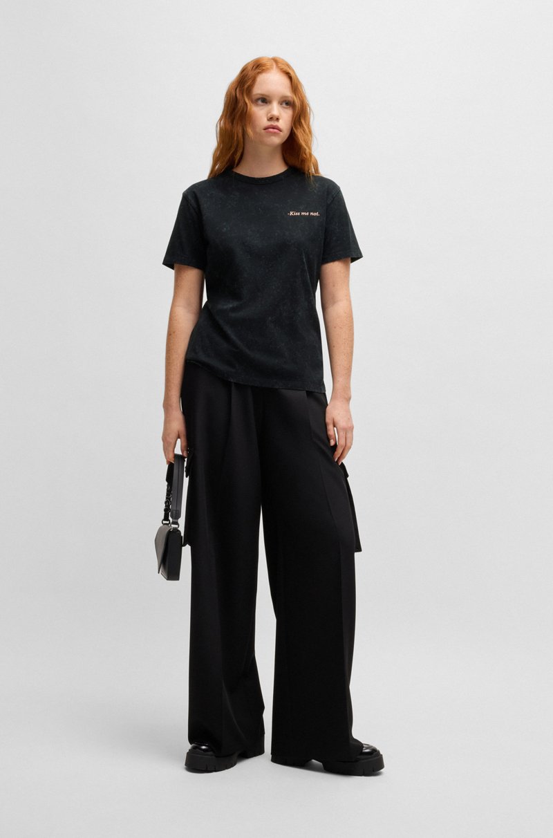 Hugo Boss Camiseta De Cuello Redondo De Algodón Con Estampado De Temporada