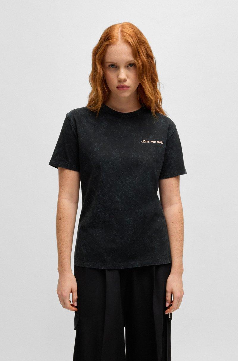 Hugo Boss Camiseta De Cuello Redondo De Algodón Con Estampado De Temporada