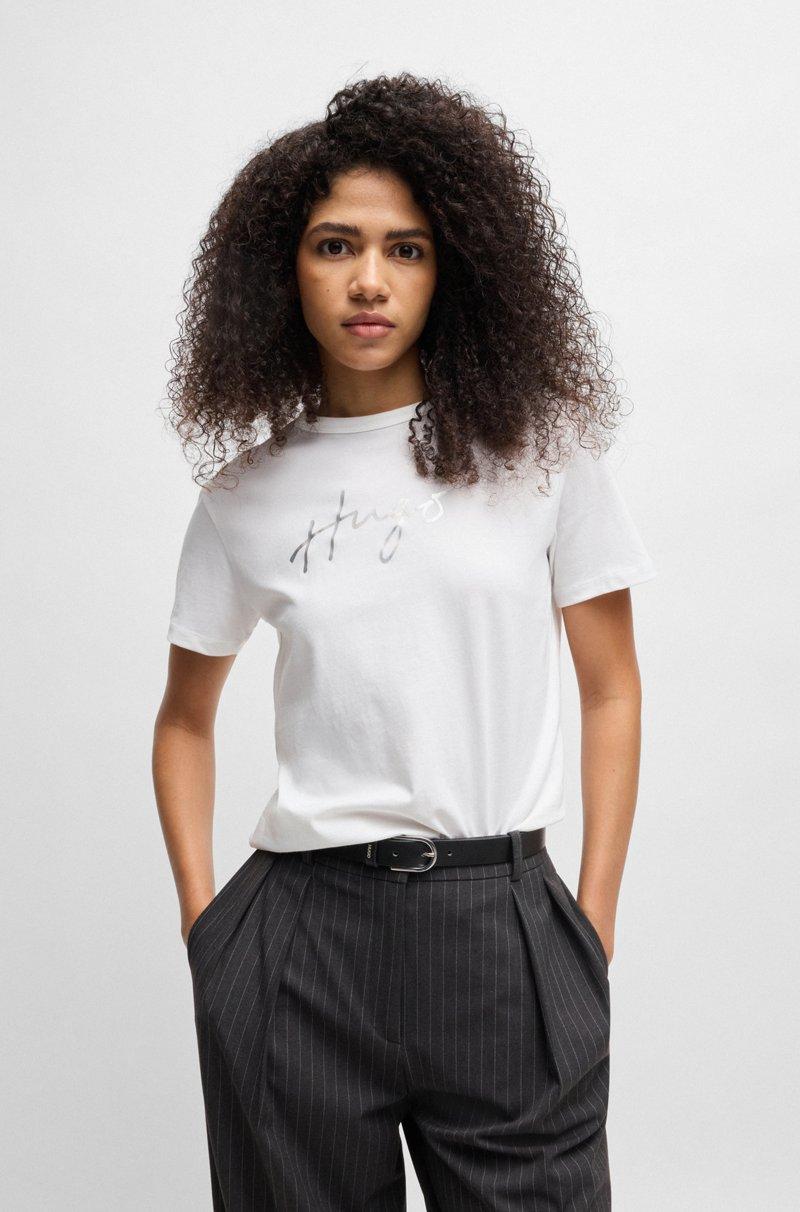 Hugo Boss Camiseta De Cuello Redondo De Algodón Con Estampado De Temporada