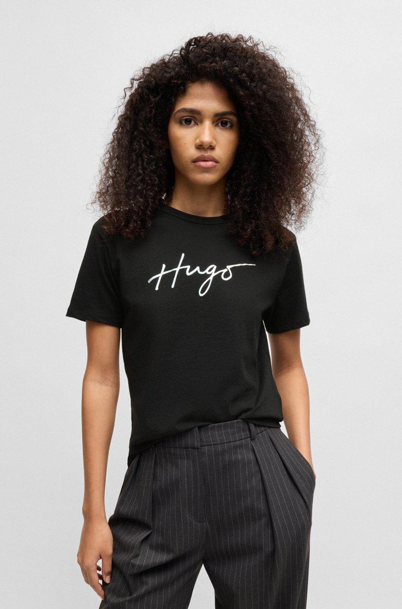 Hugo Boss Camiseta De Cuello Redondo De Algodón Con Estampado De Temporada