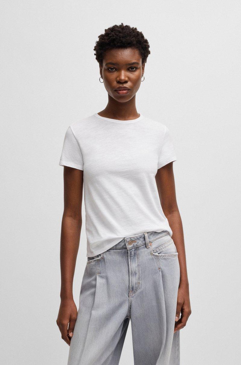 Hugo Boss Camiseta de cuello redondo en algodón flameado