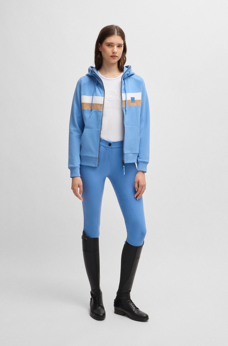 Hugo Boss Camiseta De Equitación En Algodón Elástico Con Logo Bordado