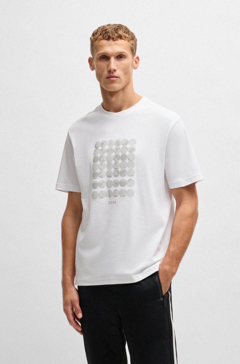 Hugo Boss Camiseta de interlock de algodón con ilustración de círculos