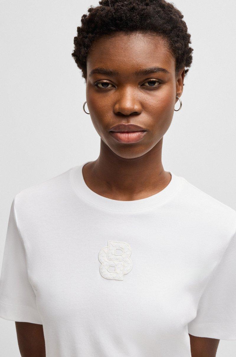 Hugo Boss Camiseta De Interlock De Algodón Con Monograma Double B