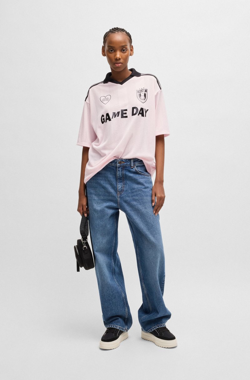 Hugo Boss Camiseta De Malla Inspirada En El Fútbol Con Logo De Happy HUGO