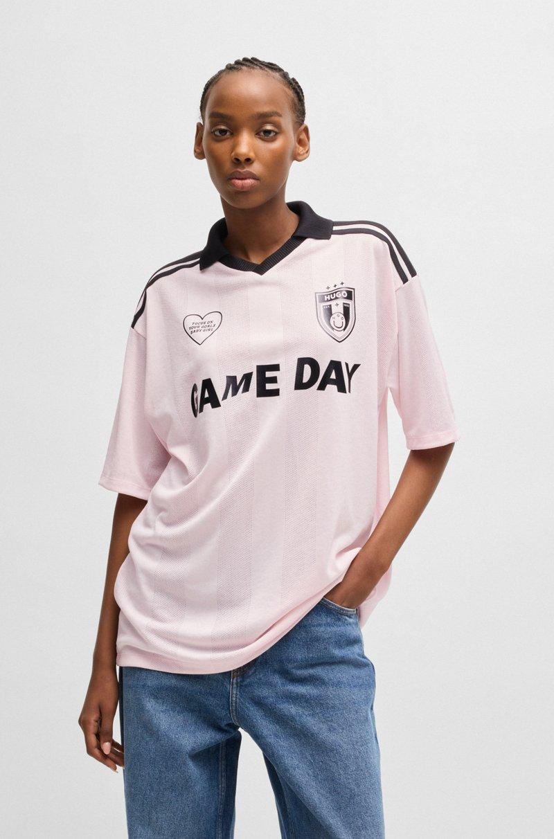 Hugo Boss Camiseta de malla inspirada en el fútbol con logo de Happy HUGO