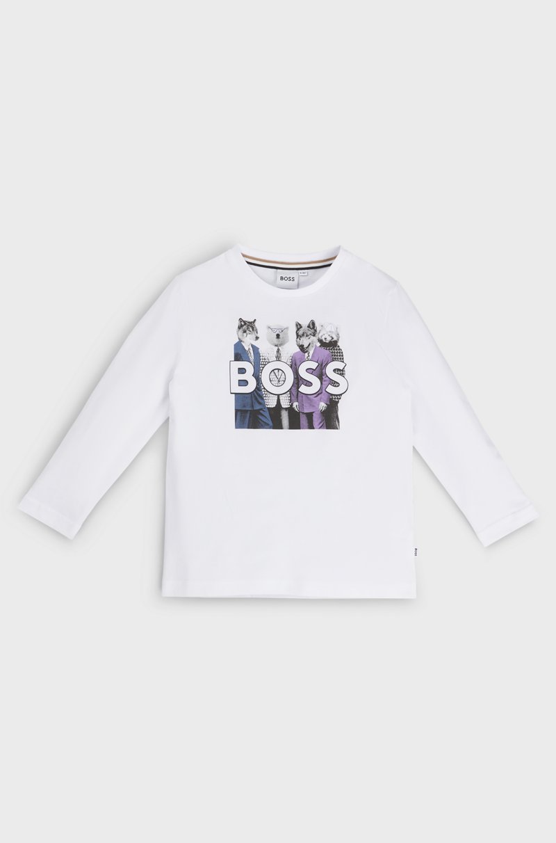 Hugo Boss Camiseta de manga larga para niños con ilustración de la nueva temporada