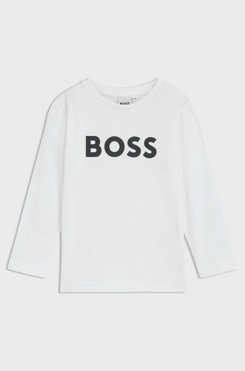 Hugo Boss Camiseta de manga larga para niños en algodón con logo en contraste