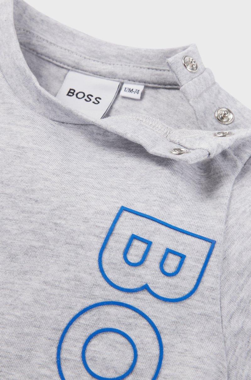 Hugo Boss Camiseta De Manga Larga Para Niños En Algodón Con Logo Vertical