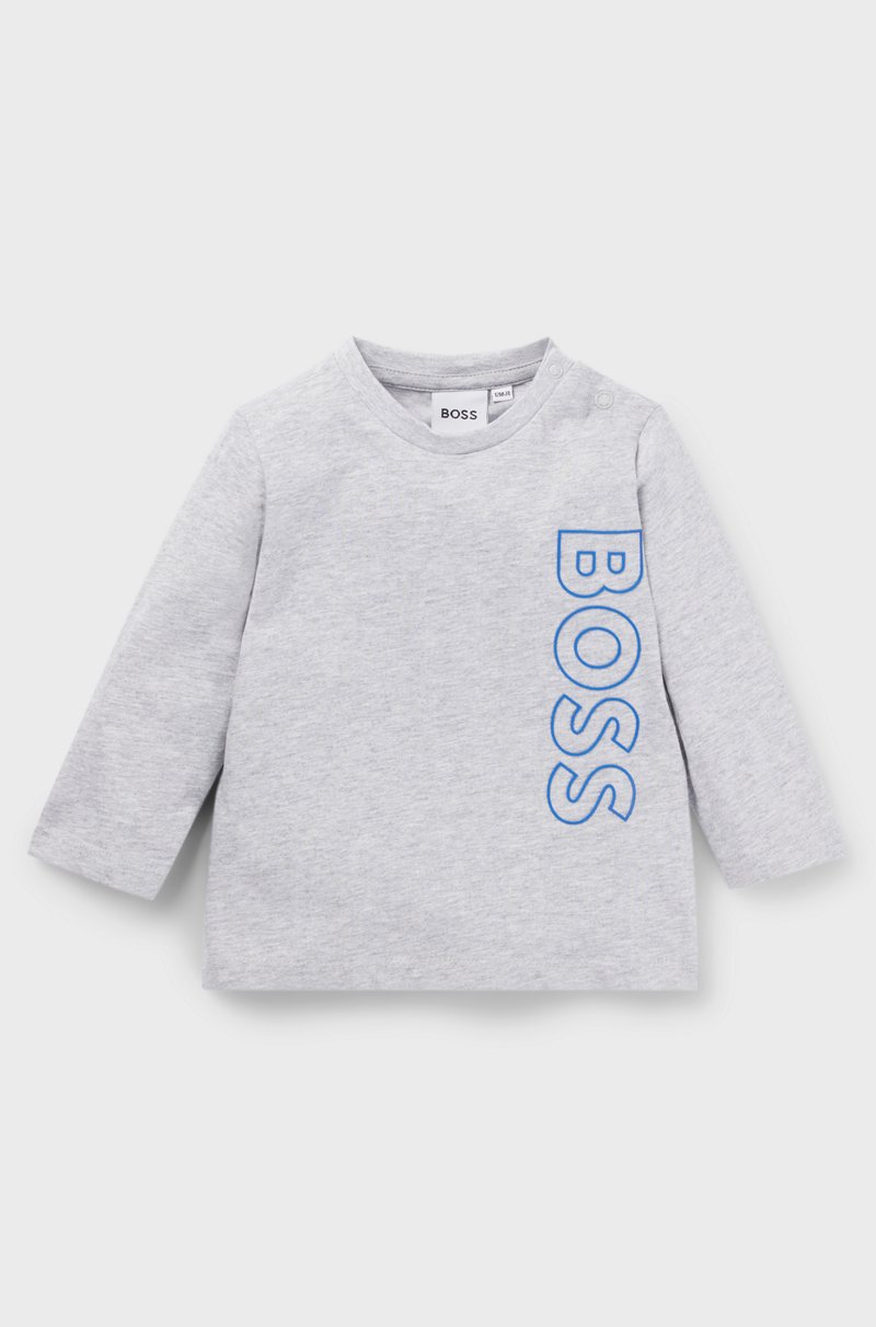Hugo Boss Camiseta de manga larga para niños en algodón con logo vertical