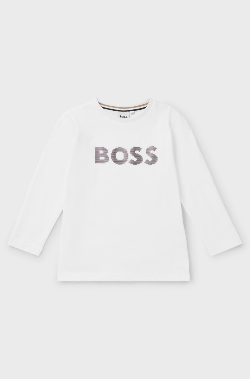 Hugo Boss Camiseta de manga larga para niños en algodón con logo de puntos de silicona