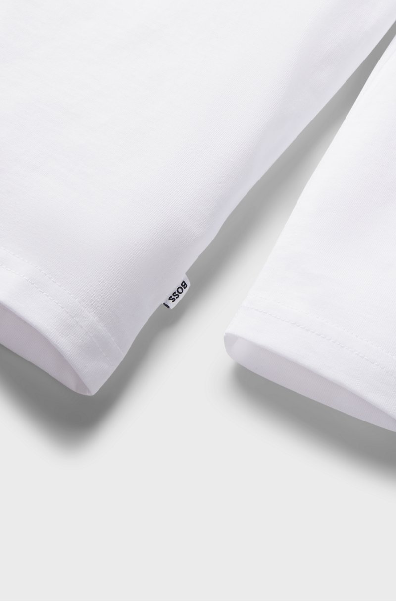 Hugo Boss Camiseta De Manga Larga Para Niños En Algodón Con Monograma Double B