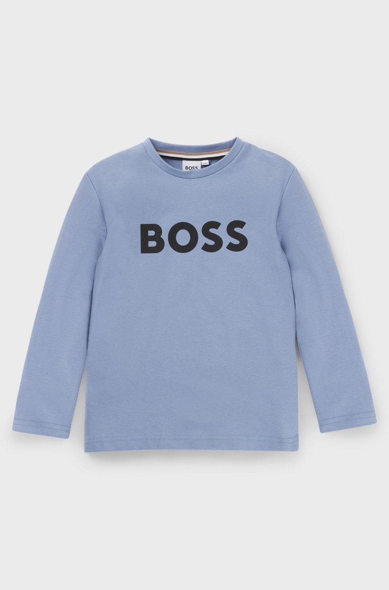 Hugo Boss Camiseta de manga larga para niños en algodón con logo estampado