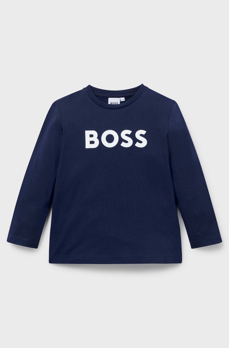 Hugo Boss Camiseta de manga larga para niños en algodón con logo en contraste